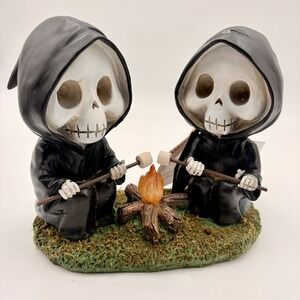 Hallows Eve Halloween Reapers Roasting Marshmallows Spooky LED Light Up Figurine